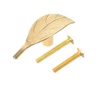 JOINPAYA Tiradores de Cajón con Forma de Hoja de Latón Macizo, Manijas para Gabinete en Acabado Original, Perillas Rústicas Ergonómicas para Muebles de Cocina y Tocador, Decoración de