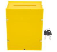 JOINPAYA Urna de Votación Acrílica Amarilla con Ranura y Cerradura Caja para Sobres de 15X10X20 CM Urna de Donaciones y Sugerencias Segura para Elecciones y Recaudación de Fondos