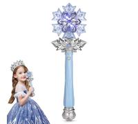 JOINPAYA Varita de hadas de copo de nieve: varita de princesa iluminada en aerosol con música para niñas, princesa, cosplay, fiesta de cumpleaños, recuerdos azul (sin baterías)