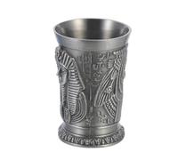 JOINPAYA Vaso de Aleación Estilo Egipcio Vintage, Copa de Vino Retro de Metal, Portavinos Compacto para Fiestas y Decoración del Hogar, Base Estable y Multiusos, Color Antiguo (891p)