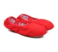JOINPAYA Zapatillas Danza Mujer Profesionales de Lona Suela Antideslizante y Cinta Elástica para Jazz y Yoga en Color Rojo, Talla 43, Ideales para Entrenamiento y Práctica