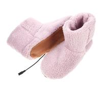 JOINPAYA Zapatos Calefactores Eléctricos USB para Mujer Calentador de Pies de Invierno Felpa Suave Talla Pequeña Color Rosa Pantuflas Térmicas Cómodas y Antideslizantes