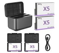 Joiry Insta 360 X5 Batería para Insta360 X5 3000 mAh 2 unidades con funda de batería y cargador rápido X5 batería cargador de batería diseño compatible con cámara Insta360 X5