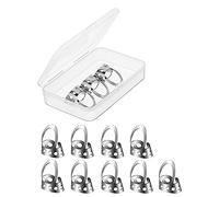 JOJEJUN 12 PúAs para Dedos de Guitarra, PúAs de Dedo de Metal Ajustables para Guitarra, Banjo, Plata