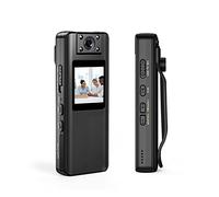 JOJIDE Cámara Corporal, A22 1080P HD Mini cámara de visión Nocturna infrarroja con Pantalla LED Videocámara pequeña 180 ° Angel Bodycam Police CAM Bike Camera(128GB Camera)