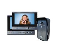 JOJIDE Doorbell Camera, de intercomunicación de Timbre de Video inalámbrico con cámara Pantalla de visualización de 7 Pulgadas Teléfono de la Puerta del hogar Interfono Seguro(1 Doorbell 2 Display)