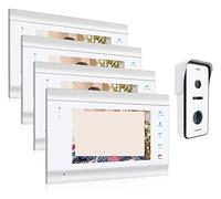 JOJIDE Doorbell Camera, de intercomunicación de videoportero HD1080P de 7 Pulgadas con desbloqueo de Soporte de cámara de Timbre con Cable de Alta definición(4M1D)