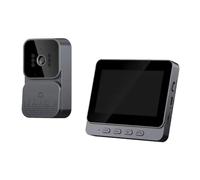 JOJIDE Doorbell Camera, Timbre con intercomunicador inalámbrico, visión Nocturna HD, Pantalla LP de 4,3 Pulgadas, Impermeable, cámara Visual Inteligente(Set b)