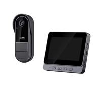 JOJIDE Doorbell Camera, Timbre con intercomunicador inalámbrico, visión Nocturna HD, Pantalla LP de 4,3 Pulgadas, Impermeable, cámara Visual Inteligente(Set a)