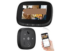 JOJIDE Doorbell Camera, Timbre de Puerta Inteligente Tuya con Mirilla de vídeo de cámara 720P for Puerta Pantalla LCD de 4,3 Pulgadas detección de Movimiento PIR