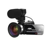 JOJIDE Videocamara, 2 PCS 4K Videocámara Cámara de Video Digital for Streaming Vlog Recorder 18X Estabilizador de cámara Web de lapso de Tiempo(128G SD Card,5)