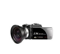 JOJIDE Videocamara, Cámara de vídeo de 2,7 K, videocámara Digital Livestream for Uso doméstico, Zoom 16X, cámara Web Vlog de 30MP, Pantalla táctil giratoria 3,0(with Lens)