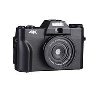 JOJIDE Videocamara, Cámara Digital de 48MP 3quot; Flip Screen 4K Selfile Videocámara Stream Lente Macro Grabadora de Video Fotografía Cámara Digital 16X(64G TF Card,Without Lens)