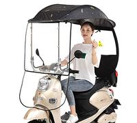 JOJMIDO Cubierta de Lluvia para Motocicleta, Parasol Universal para Bicicleta eléctrica, Cubierta para Lluvia, Paraguas con toldo para Coche con batería Impermeable, con Parabrisas de PVC