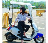 JOJMIDO Paraguas De Scooter, Paraguas De Scooter Movilidad Sombrilla Cubierta De Lluvia Impermeable, Cubierta De Drenaje De Sombrilla Eléctrica Universal para Bicicleta,A-White