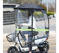 JOJMIDO Paraguas para Scooter,Cubierta Impermeable para Motocicleta,Bisel Transparente HD,Parasol eléctrico Universal para Bicicleta,Todo Incluido,B-Negro