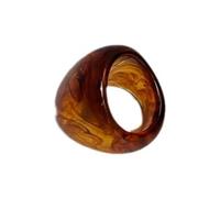 jojnsha Anillos de resina marrones de moda, anillos de resina marrones resistentes, adorno para mujeres que abrazan la individualidad, 8*6*3CM, resina