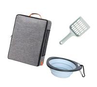 jojnsha Caja De Multifuncional Plegable para Gatos Diseño Hermético Portátil para Inodoro Activo A Prueba Salpicaduras Función Plegado Rápido