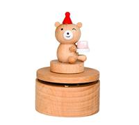 jojnsha Cajas De Música Giratorias De Madera Decoración Navideña Papá Noel Oso Temas De Pastel Canciones Regalo para Familiares Románticos Cajas De Música De Boda