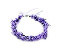 jojnsha Diadema de flores de imitación para boda, novia, lavanda y flores