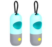 jojnsha Dispensador De Bolsas para Excrementos Perros Cuenta con Luz LED para Ver Noche Gancho Durante Los Paseos Lo Que Garantiza La Comodidad Los Dueños Mascotas Fácil Cambio Dispensador