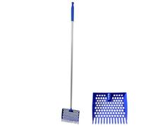 jojnsha Herramienta ergonómica de extracción de estiércol de pollo con mango de aleaciones desmontable, agarre cómodo, herramienta de eliminación de residuos de pollos, uso agrícola, rastrillos de