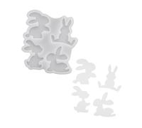 jojnsha Juego de moldes flexibles de silicona para conejos de Pascua en 4 posturas diferentes, moldes de decoración de fiestas, perfectos para manualidades, proyectos de manualidades