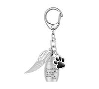 jojnsha Llavero Conmemorativo De Mascotas Joyería Cremación con Protector Acero Inoxidable con Alas para Pérdida Mascotas