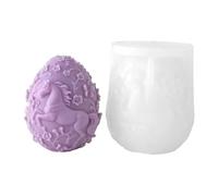 jojnsha Moldes de silicona con forma de caballo en relieve, forma de huevos de Pascua, aptos para alimentos, para hacer jabón, chocolate, elastómero de grado alimenticio