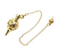 jojnsha Péndulos colgantes de cobre para radiestesia y chakras, herramienta espiritual, accesorio para mujeres y hombres, dorado, Talla única