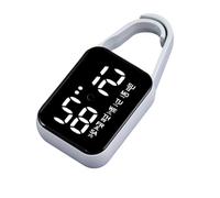 jojnsha Reloj electrónico LED colgante con luz nocturna, impermeable, táctil, digital, para mujeres y hombres, llavero de regalo, relojes de bolsillo LED digital, gris, talla única