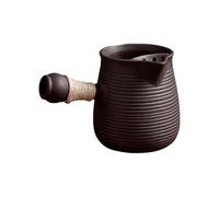 jojnsha Tetera de cerámica resistente a altas temperaturas con mango lateral para acampar al aire libre y uso familiar en interiores con tallas artísticas