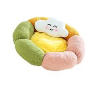 jojnsha Zona de sueño de tela suave con marco sólido y colores verdes limón dinámicos para animales domésticos, cómoda cama de gato con flecos altos