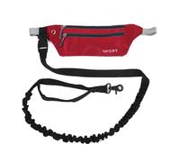 jojobasec Riñonera multifuncional para pasear al perro + correa larga para correr, trotar, multifuncional, deportiva, riñonera