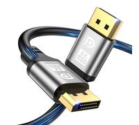 jojobnj 16K Cable DisplayPort 2M, 2.1 DP to DP Cable Support 16K@60Hz,8K@120Hz,4K@240Hz, HBR3 32.4Gbps, HDR, G-Sync & FreeSync Display Cable 2.0 Lead for Laptop Gaming Monitor PC TV
