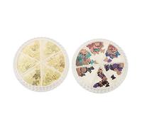 jojofuny 1 Juego Charms Mariposas Metalizadas Decorativas Para Uñas Y Manualidades De Cajas Voladoras Para Diy Joyería Collares Y Pulseras 2 Cajas