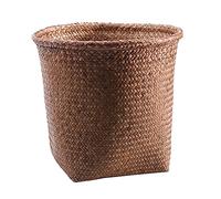jojofuny 1 Pc Basura Cesta De Almacenamiento De Mimbre Cesta De Mimbre Tejida Marina Cestas De Almacenamiento De Mimbre Papelera Para Ronda Oficina De Totora