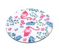 jojofuny 1 Pieza Alfombrilla de Ratón Redonda para Oficina y con Diseño de Flamingo Base de Natural de Limpiar y Alfombrilla de Ordenador y Práctica