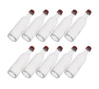 jojofuny 10 Botellas Pequeñas de Vidrio de 50ml con Tapa, Versátiles para Líquidos, Transparentes y Fáciles de Identificar, Ideales para Fiestas y Decoración