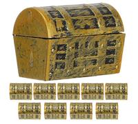 jojofuny 10 Cofres del Tesoro Miniatura de Plástico Pequeños 37 CM para Fiestas Piratas Decoración de Eventos y Recuerdos Temáticos