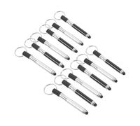 jojofuny 10 Juegos Llavero Bolígrafo con Pantalla Táctil Anillos Dividir Llaveros Boligrafo para Tablet Rotuladores Touch Linda Cadena De Llaves Llavero Bolígrafos Mini Black 12 Piezas X 10