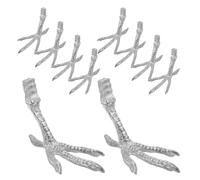 jojofuny 10 Piezas de Patas de Loro de Hierro Detalles Realistas para Manualidades DIY, Adorno de Garra de Pájaro para Escuela y Decoración