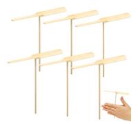 jojofuny 10 Piezas helicóptero Volador Juguete Madera libélula Mano frotando hélice DIY para niños Patio al Aire jardín Juguete Regalo