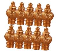 jojofuny 10 Remates Decorativos para Barras de Cortina PVC Duradero Color Dorado Brillante Diseño Estilo Europeo Forma de Pétalo Accesorios para Extremos de Barra Ideales para Sala y