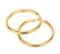 jojofuny 100 Aros Llavero Dorados de Metal para Llaveros de Coche y Hogar, Accesorios DIY Resistentes de 25 Mm Redondos y Planos para Organización de Llaves