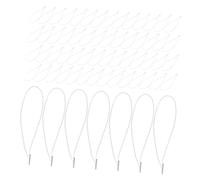 jojofuny 100 Piezas Cuerda Elástica Blanca con Finales Metálicos Banda Elástica Redonda y Estirable para Manualidades Máscaras DIY Gorros Menús y Etiquetas Cinta Flexible para Fijar y