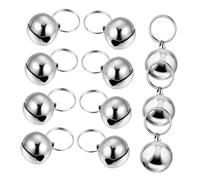jojofuny 12 Campanillas para Mascotas Plata 16Mm Colgantes para Collares de Perros y Gatos Accesorios Resistentes al Agua Sonido Distintivo para Seguimiento al Aire Libre