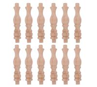 jojofuny 12 Columnas Romanas de Madera Maciza sin Teñir para Pasamanos de Terraza y Barandillas Pequeñas Pilares Decorativos de 85X18 CM Remates de Espiga para Manualidades y