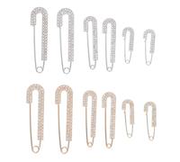 jojofuny 12 imperdibles de diamantes de imitación: broches decorativos de seguridad para mujeres y niñas. Ideales para suéteres, vestidos, camisas, bufandas y sombreros.