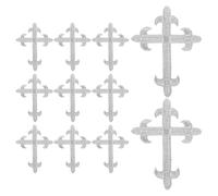 jojofuny 12 Parches Termoadhesivos de Cruz Plateados para Ropa Bordados Decorativos 105 X 89 CM Apliques para Trajes de Baile Chaquetas Mochilas y Accesorios de Moda